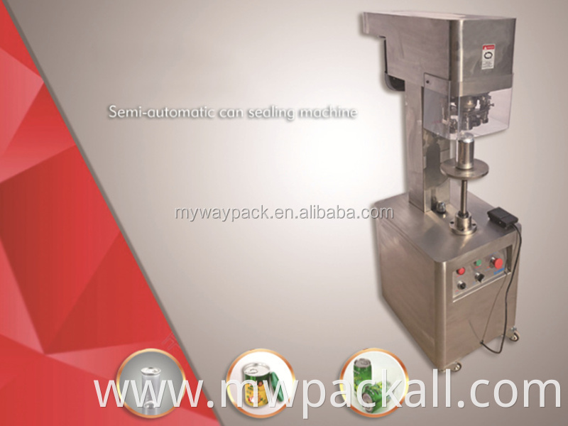 semi automatic china table top electric pet food tealiquid tin glass Tinplate plastic cans jar sealing capping machine